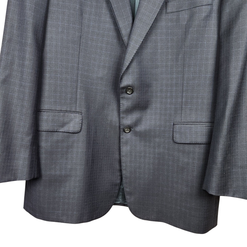 Burberry 100% Wool Blue Windowpane Plaid Blazer Dinner Jacket Mens Size 46L - Picture 3 of 13